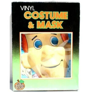 Vtg 1989 Ben Cooper GEORGE JETSON Vinyl Halloween Costume & Mask Medium (6-8)